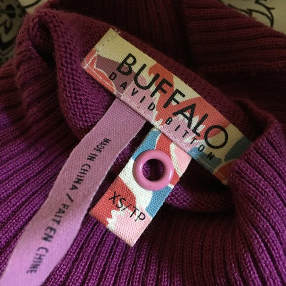 Flamenco Pink Wool Mock Neck Ruched + Drape Wrap Sweater - XS - Picture 10 of 16